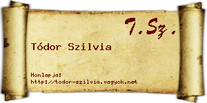 Tódor Szilvia névjegykártya