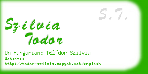 szilvia todor business card